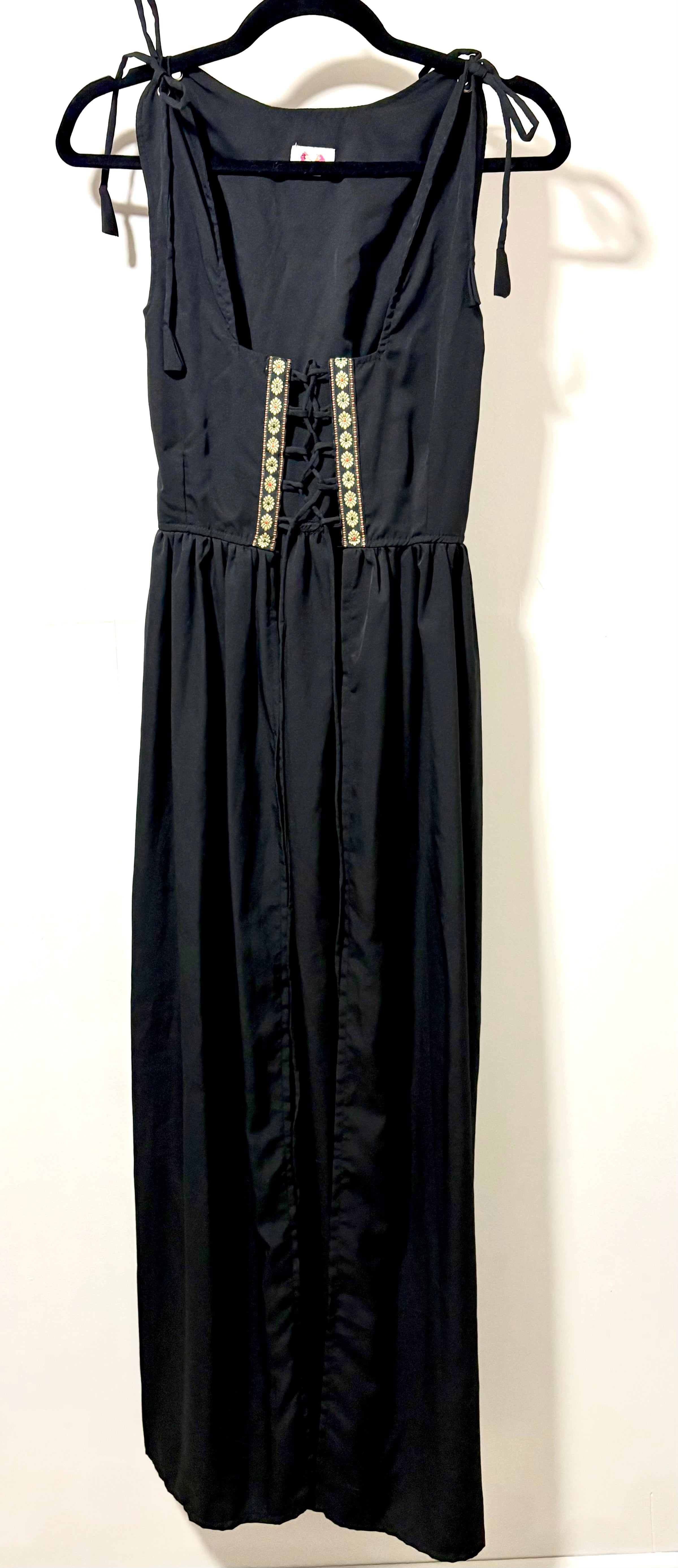 Renaissance Faire Black Lace-up Dress