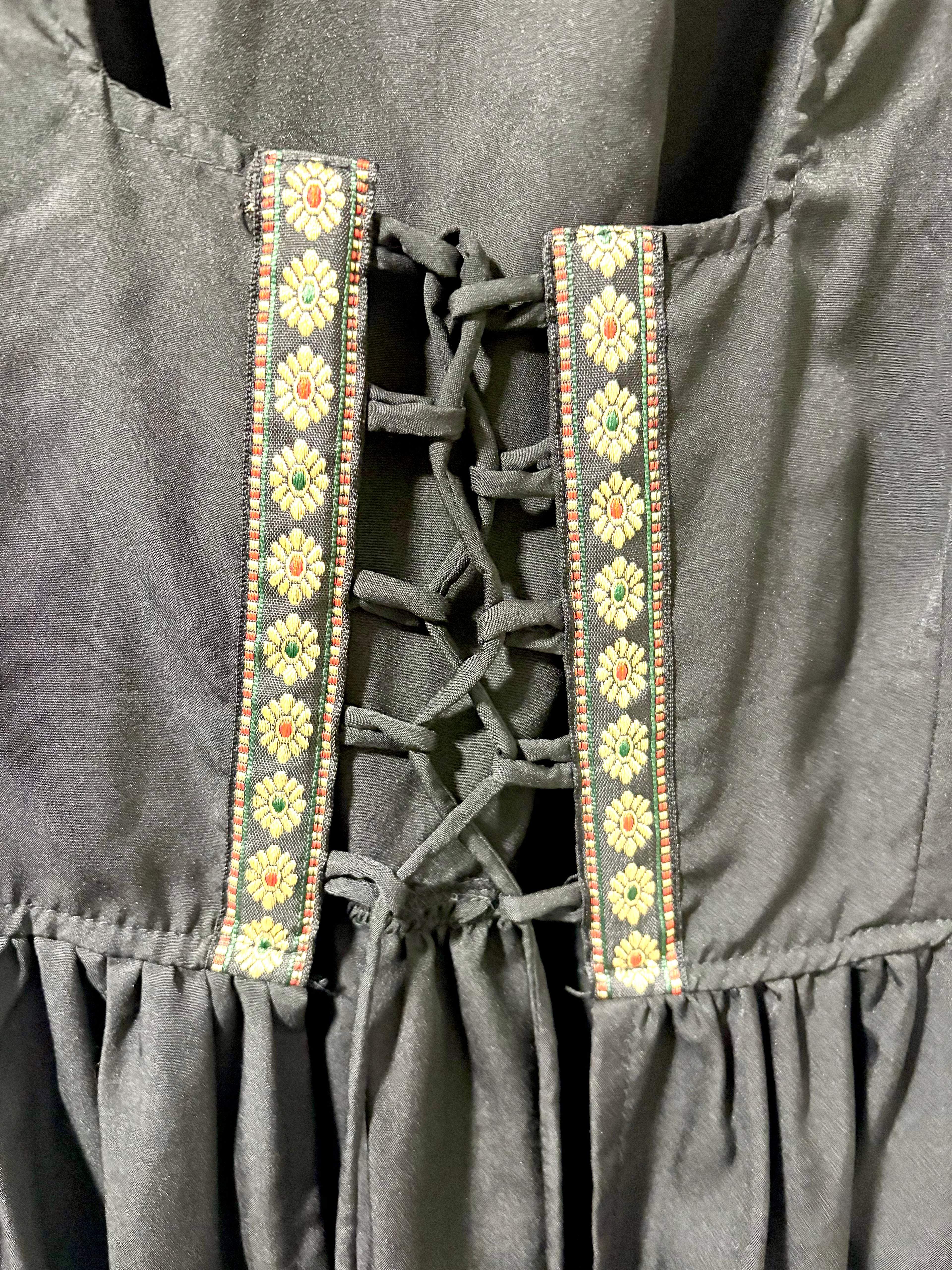 Renaissance Faire Black Lace-up Dress