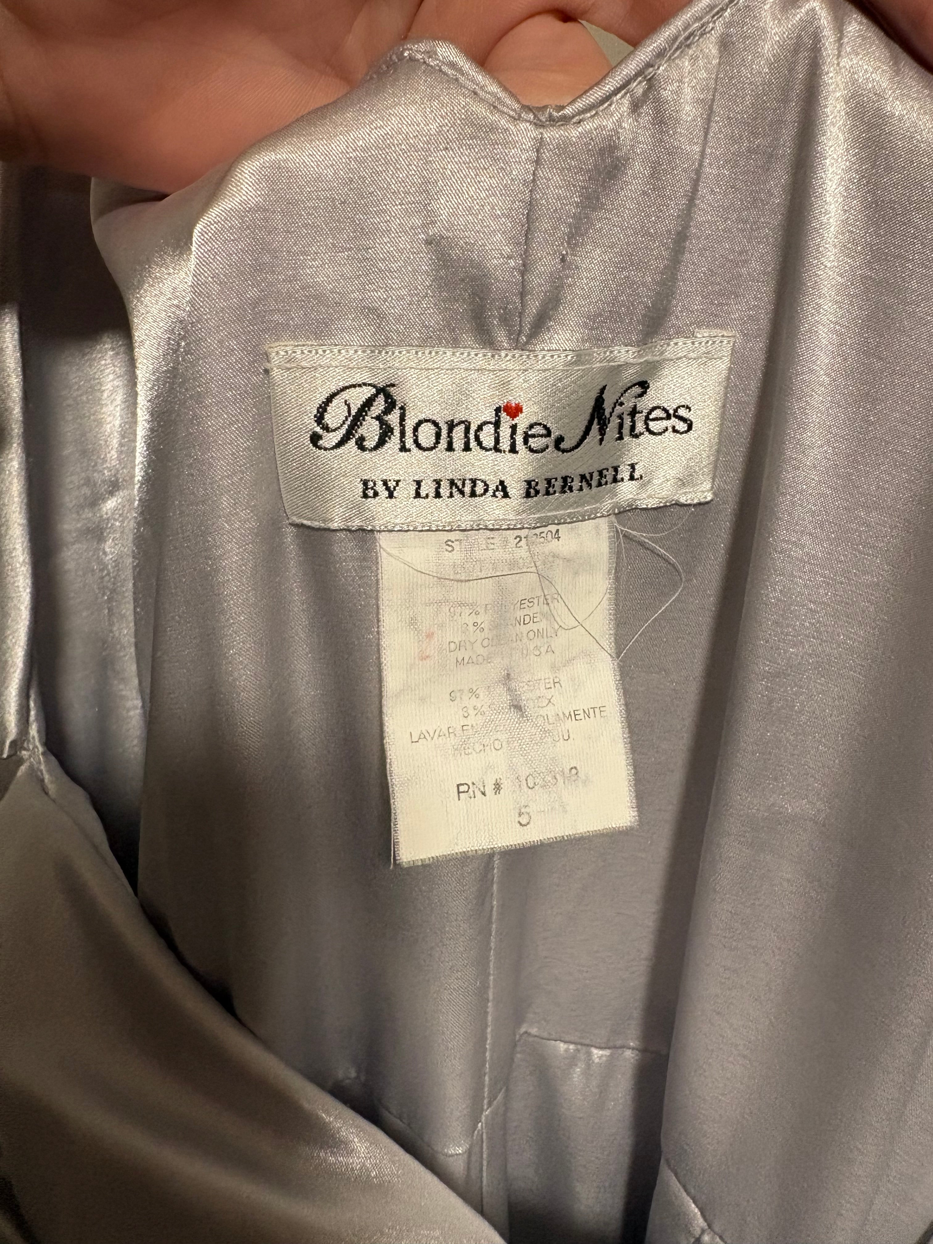 Silver Satin Formal Dress