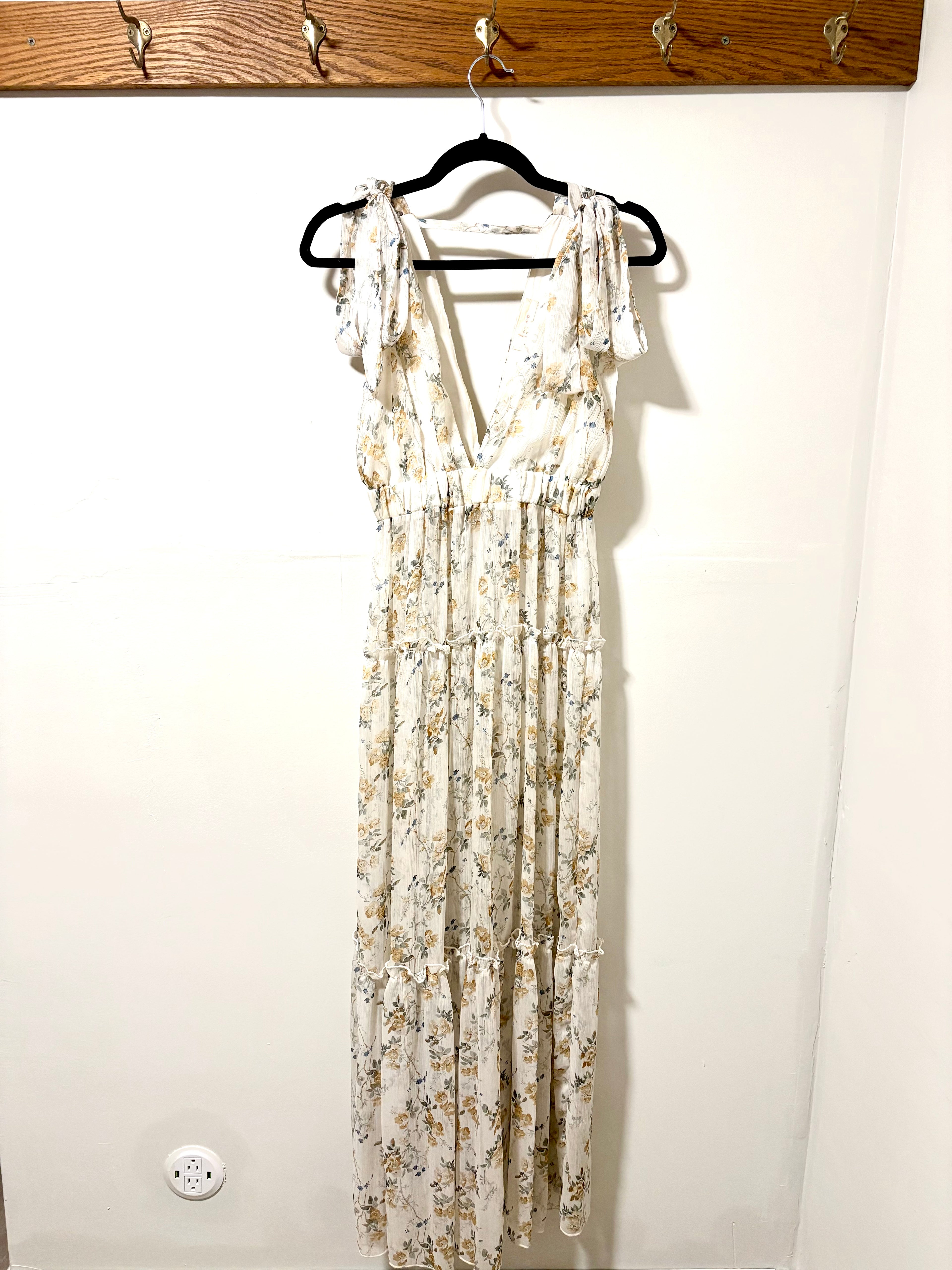 Floral Sheer Peasant Dress