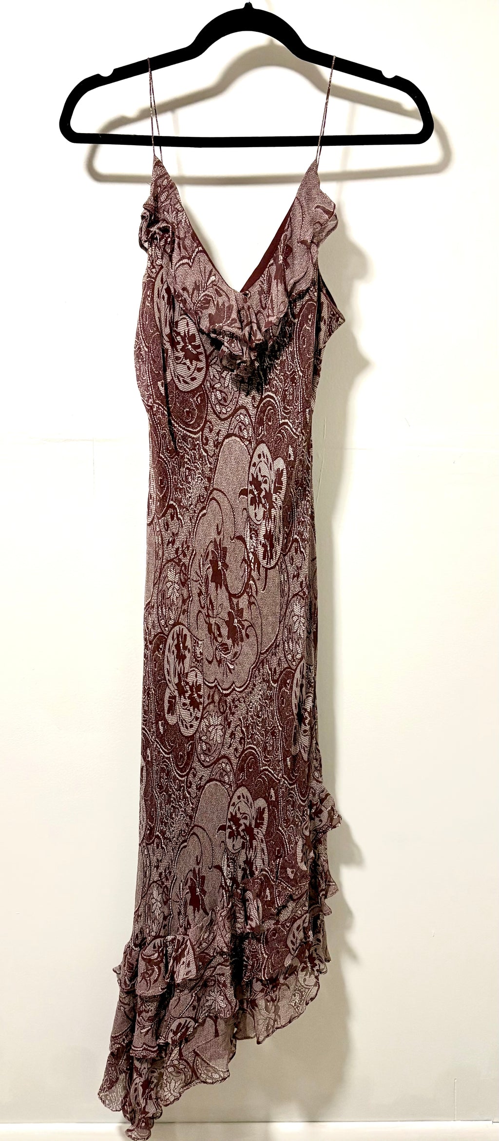 Floral Brown Chiffon Mermaid Dress