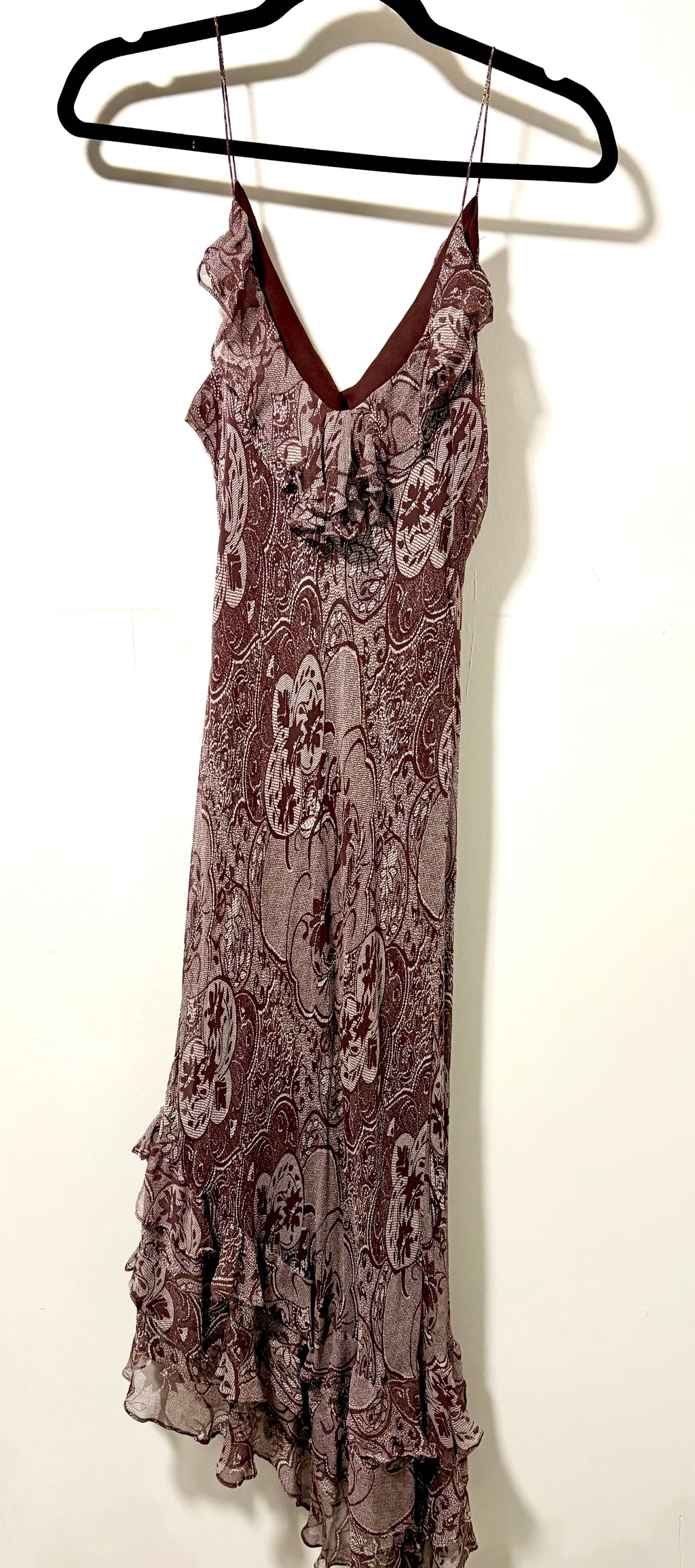 Floral Brown Chiffon Mermaid Dress