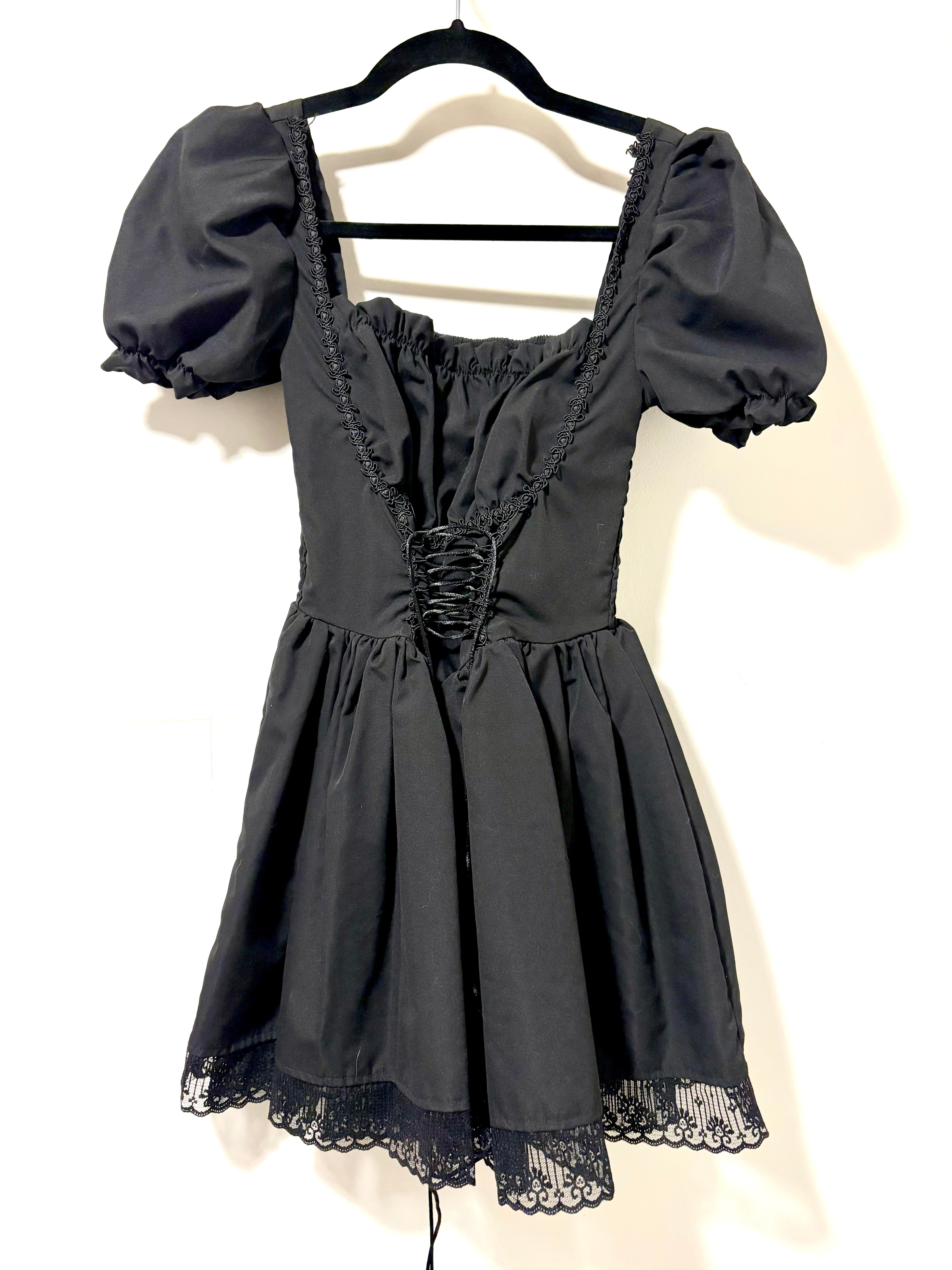 Renaissance Faire Short Black Dress