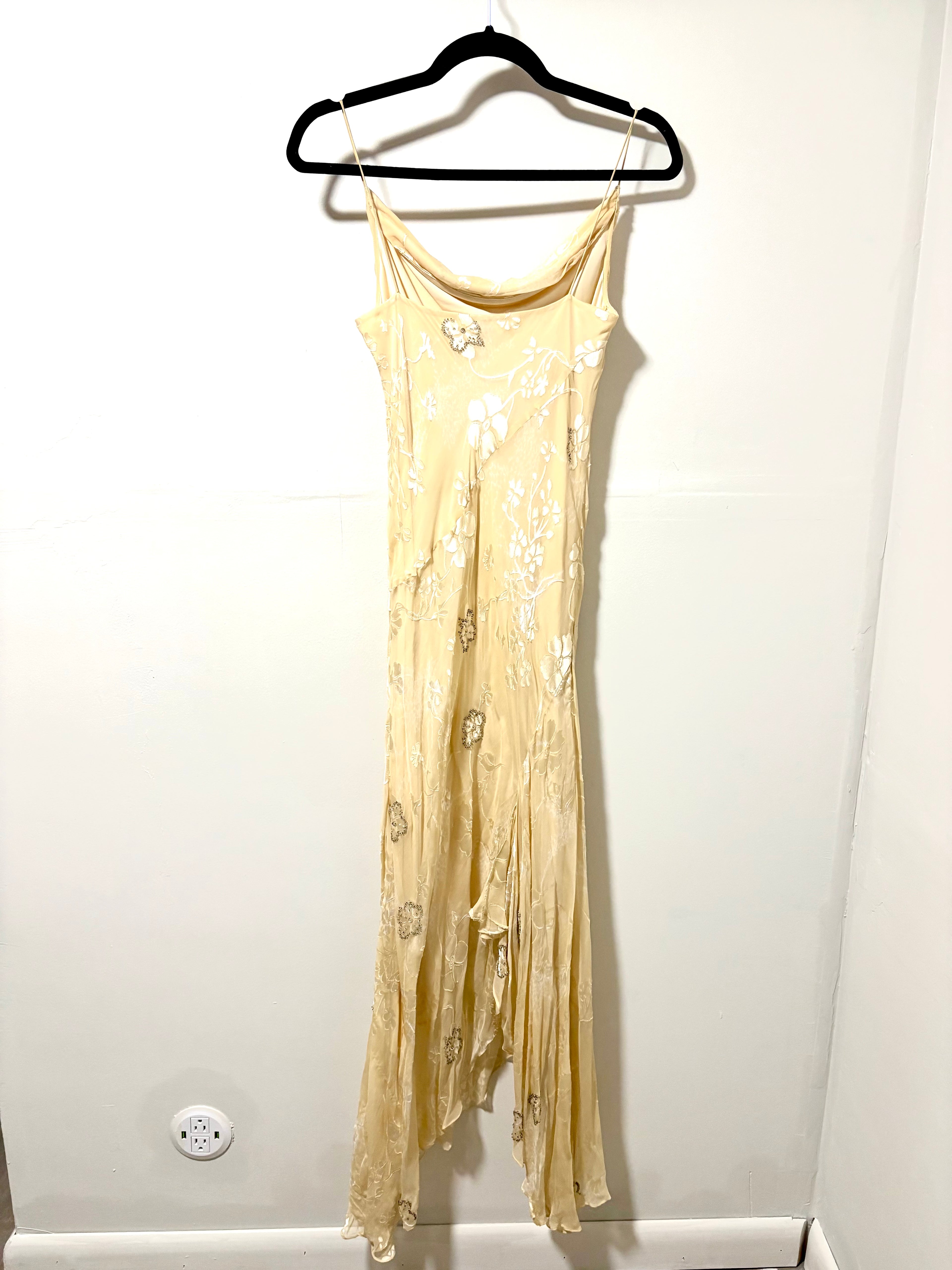 White House Black Market Cream Mermaid dress