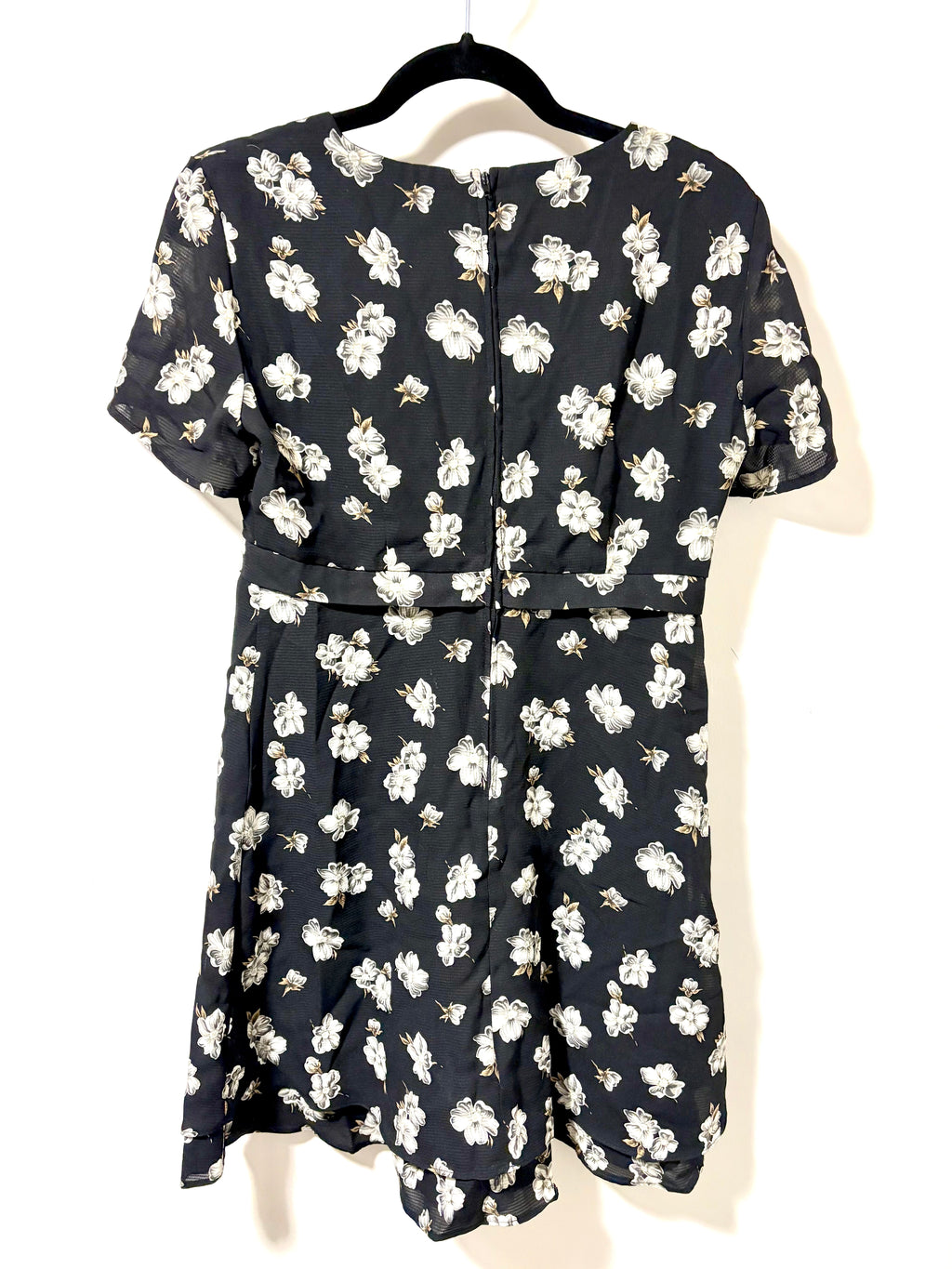 Black Floral Babydoll Dress