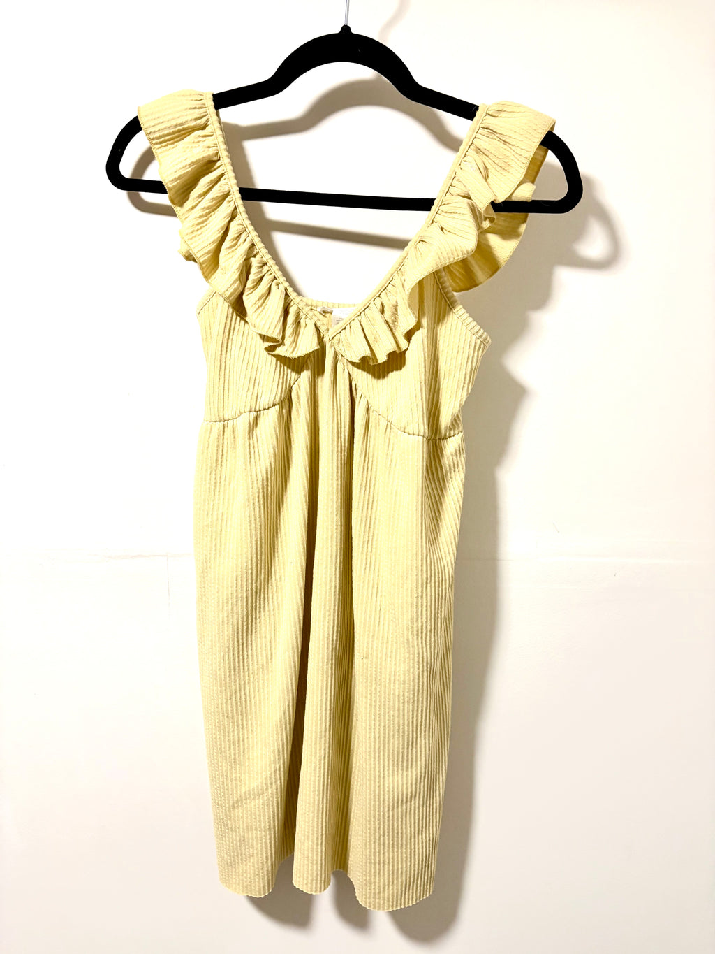 Ribbed Yellow Dress