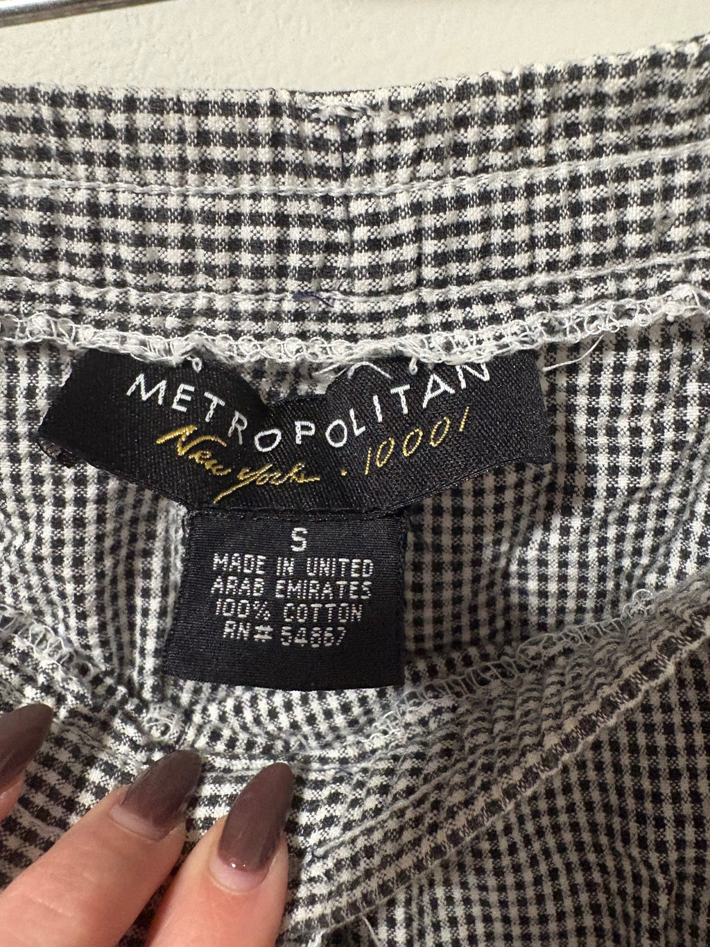 Gingham Highrise Cotton Pants