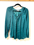 Emerald Green Satin Blouse