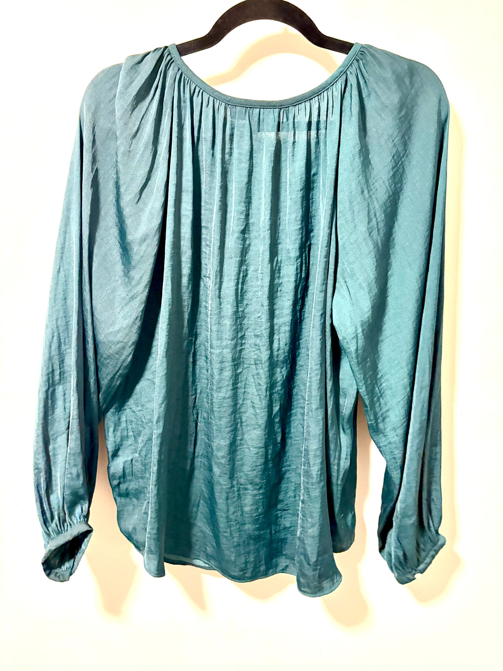 Emerald Green Satin Blouse