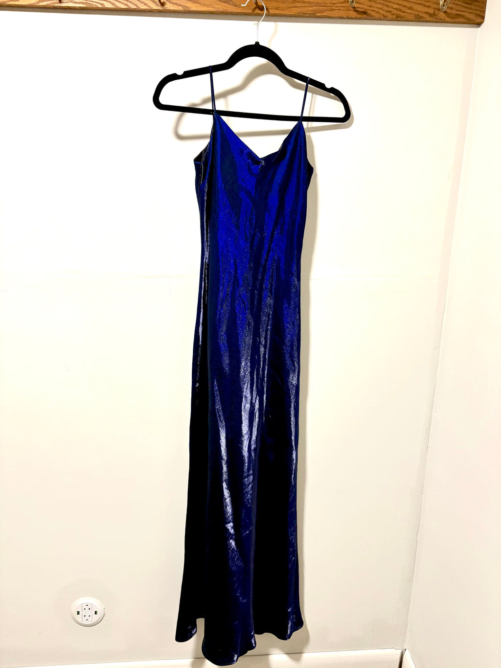 Navy Satin Gown