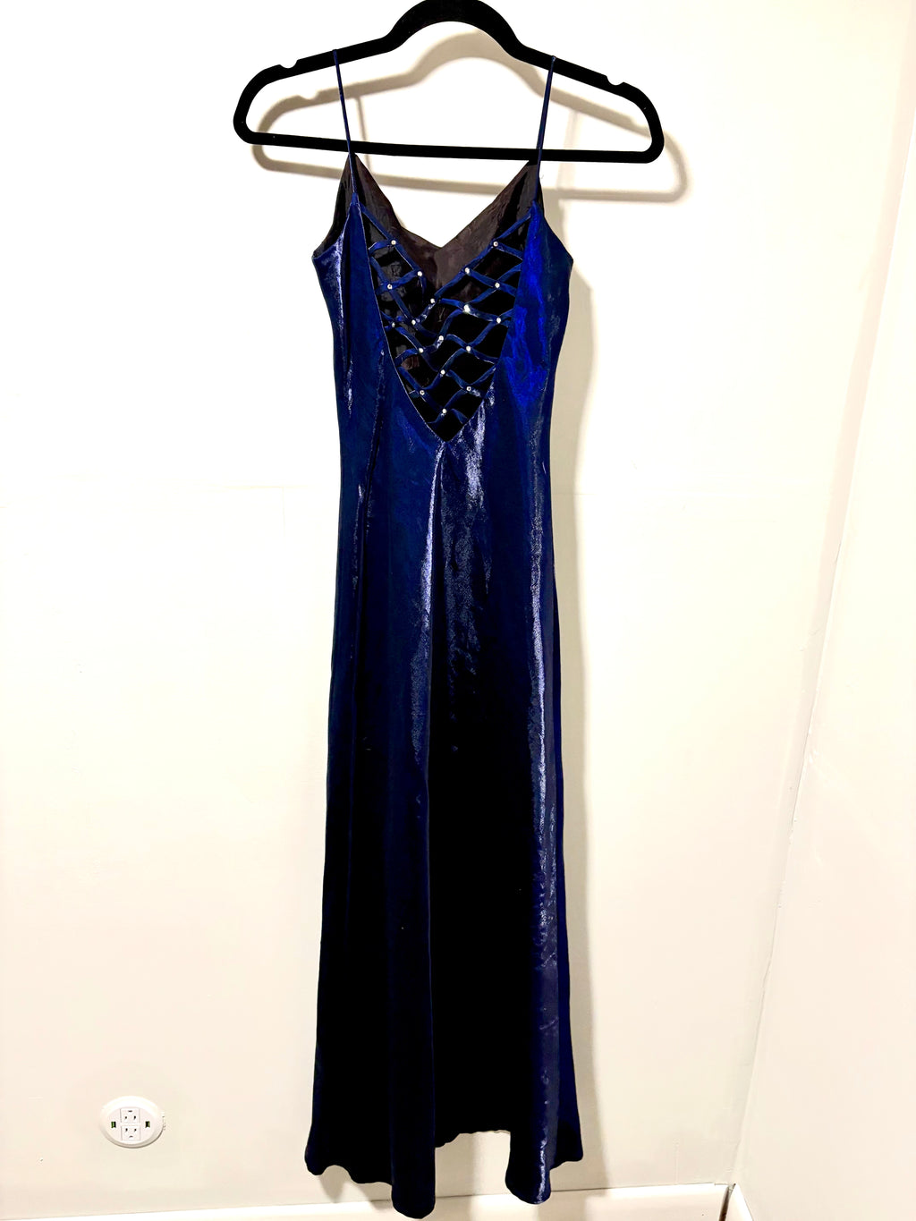 Navy Satin Gown