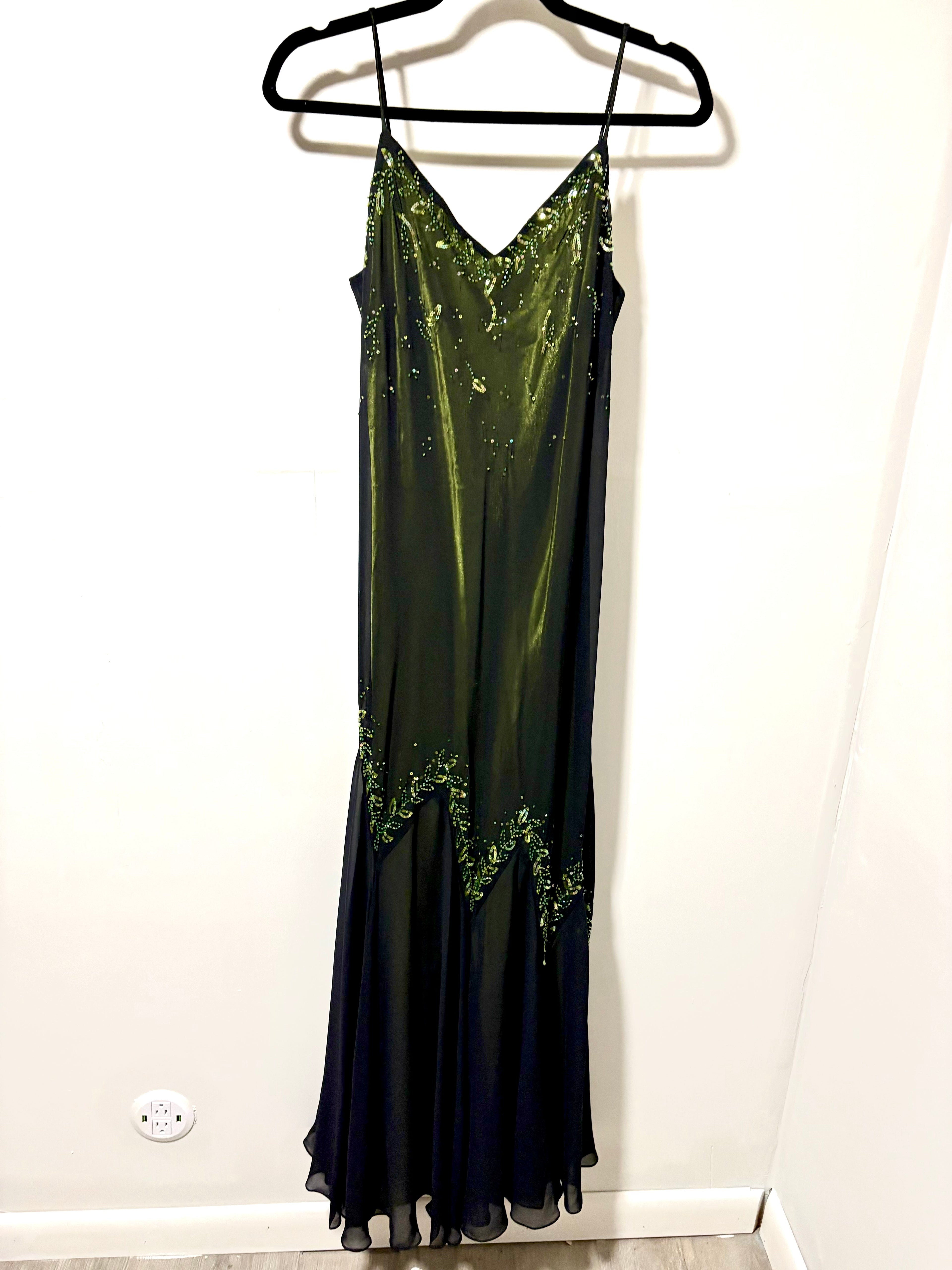 Black and Green Formal Gown