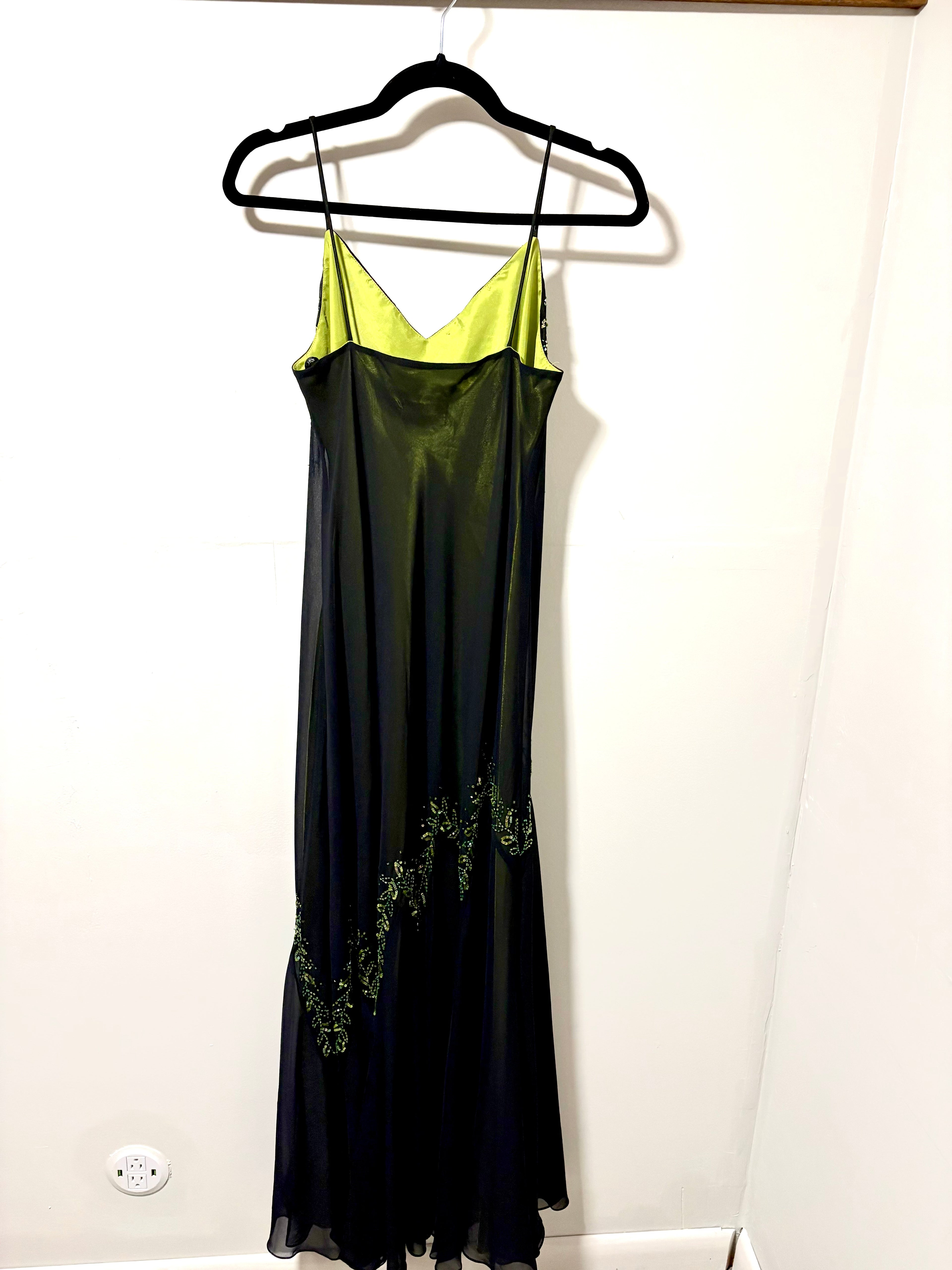 Black and Green Formal Gown