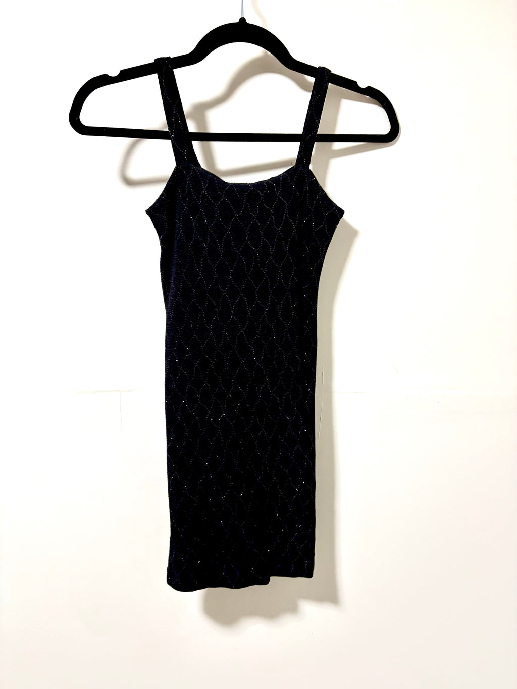 Short Sparkly Knit Black Dress