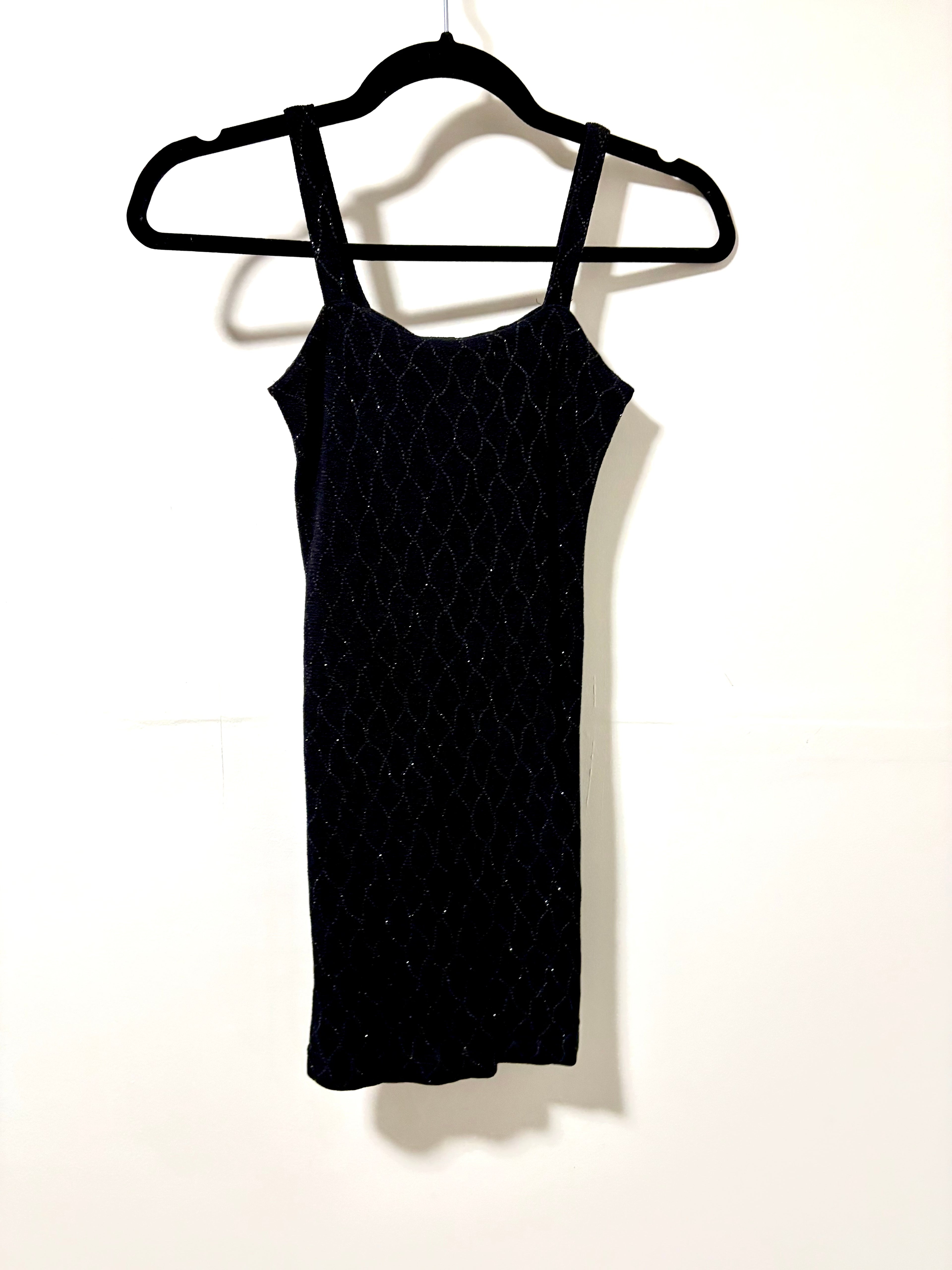 Short Sparkly Knit Black Dress