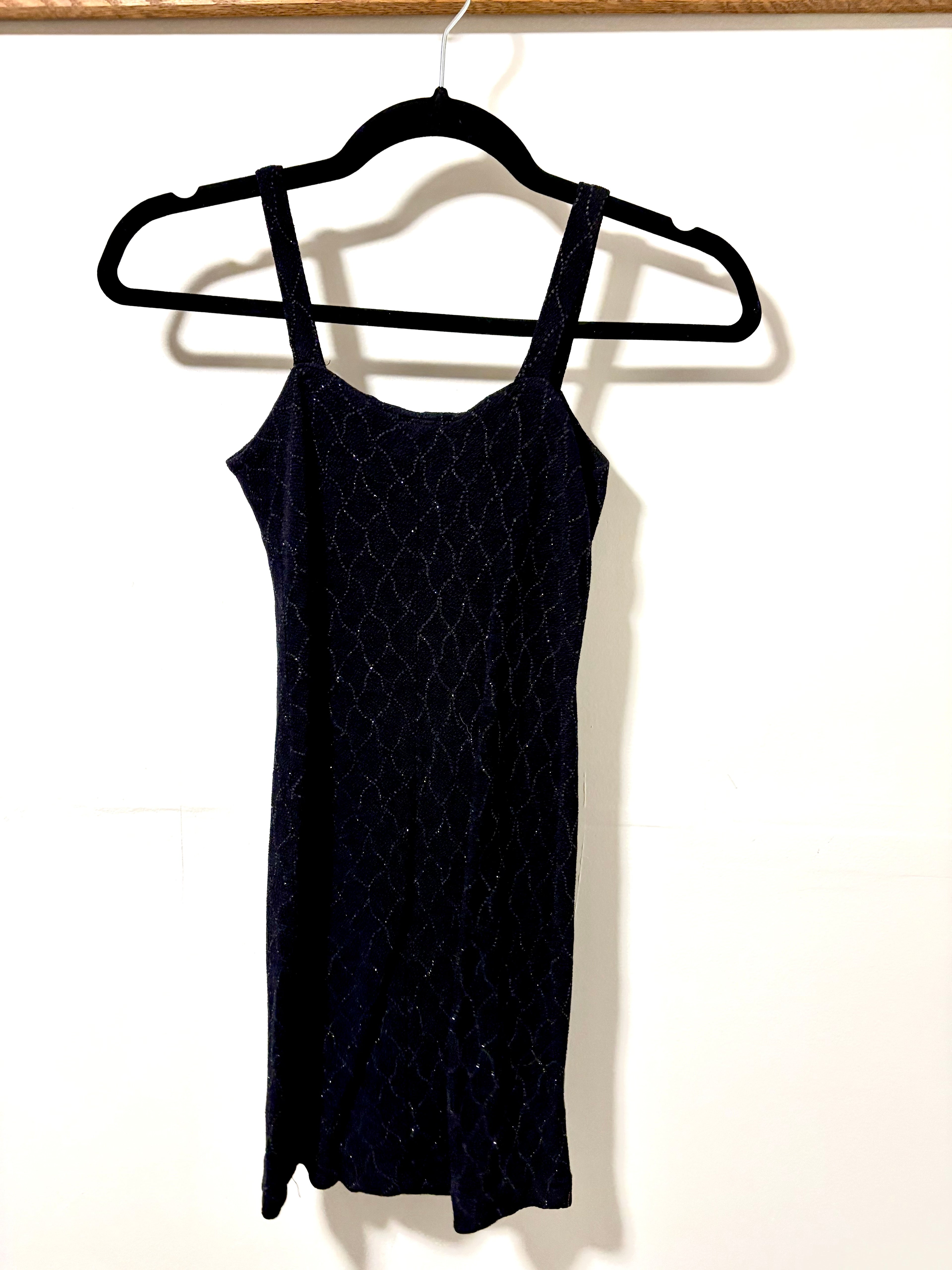Short Sparkly Knit Black Dress