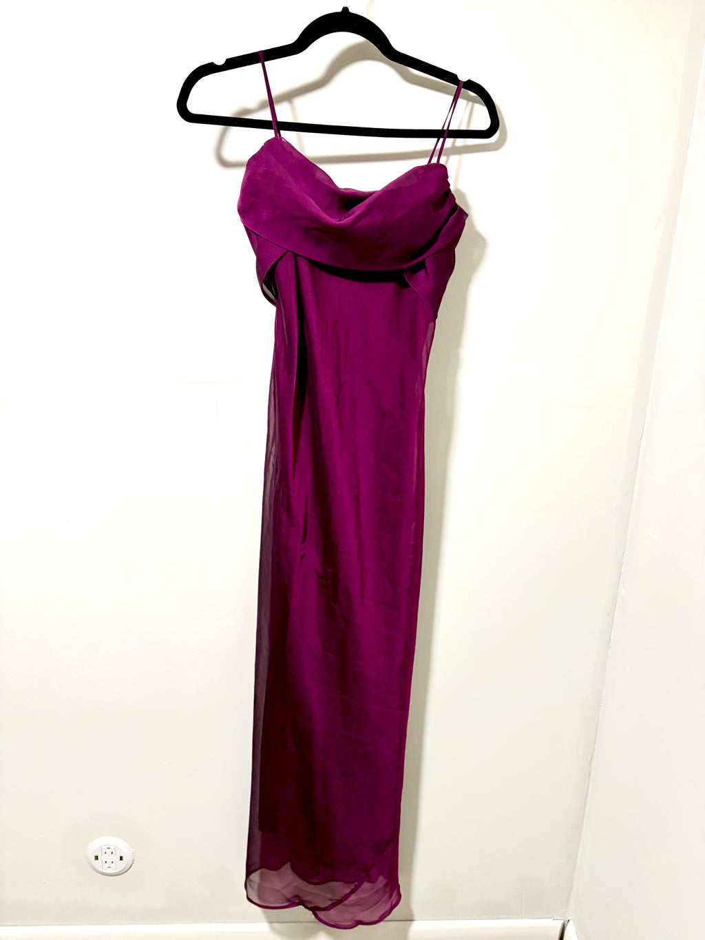 Dark Fuchsia Chiffon Gown