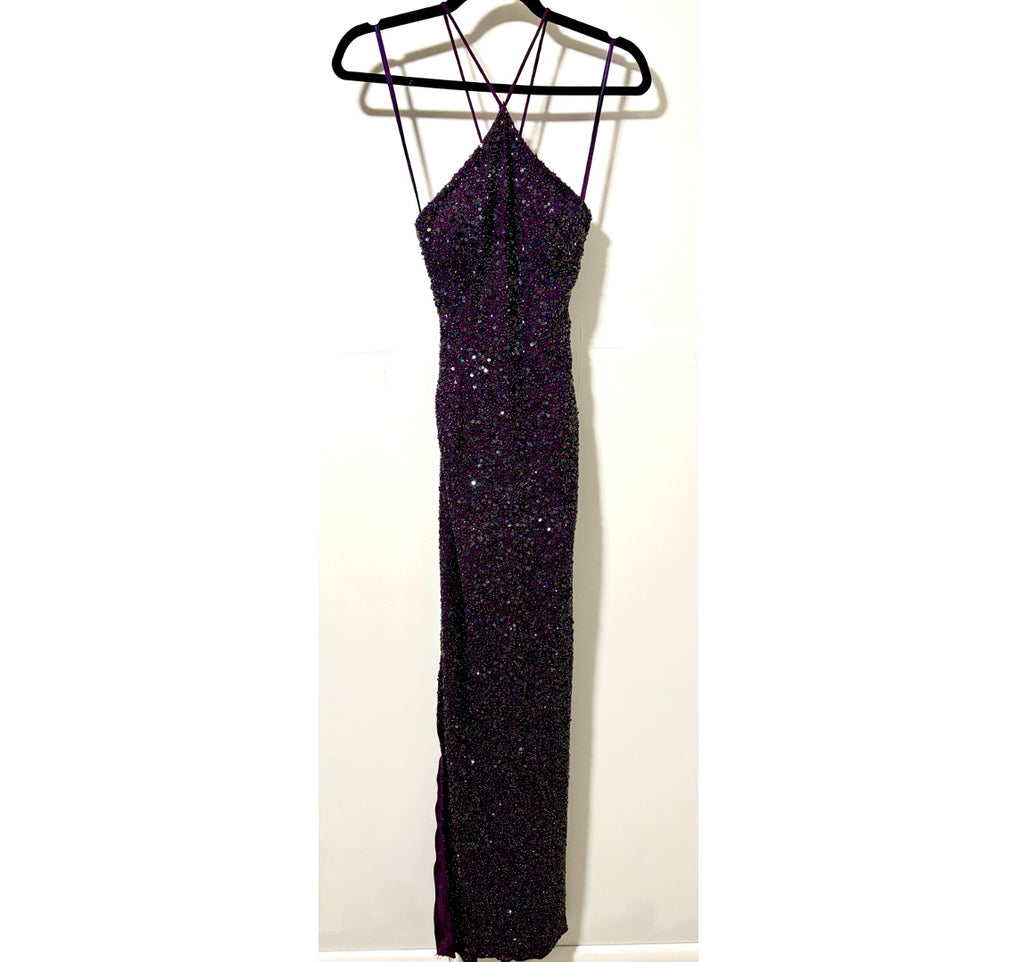 Dark Purple Sequin Gown