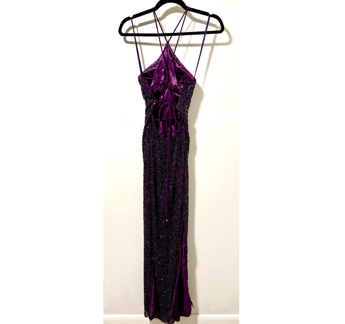 Dark Purple Sequin Gown